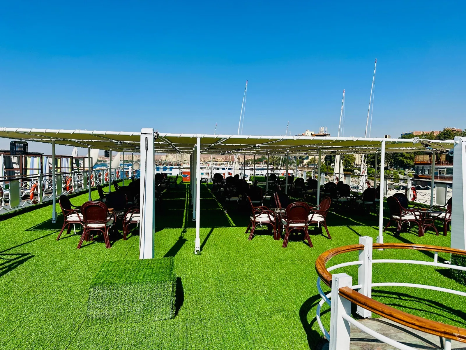 Sun deck of the MS Chateau Lafayette Nile Cruise Nile cruise